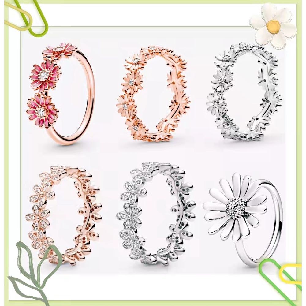 Sparkling Daisy Flower Crown Ring & & Daisy Flower Ring & Pink Daisy