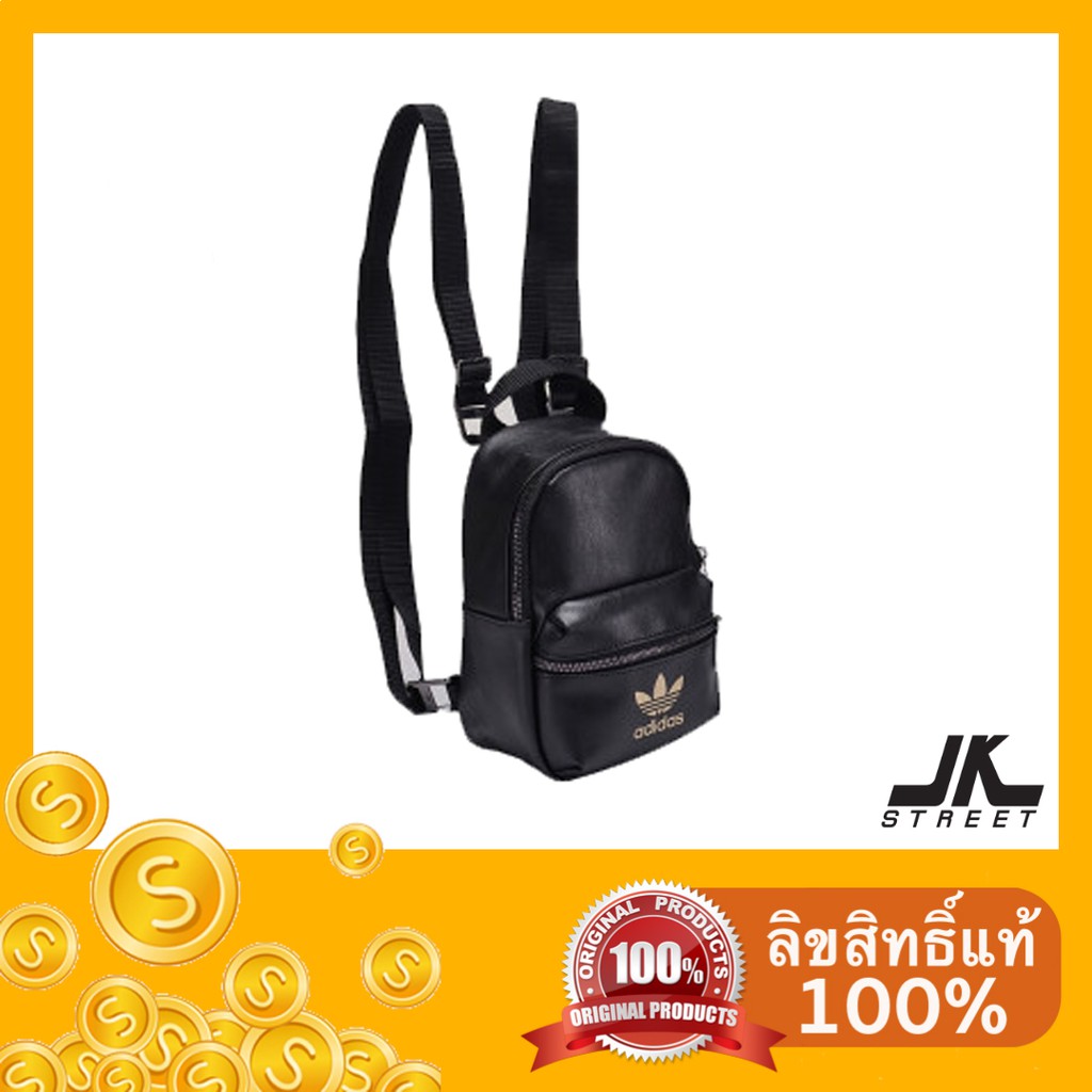 [SOLD OUT] กระเป๋าเป้ adidas Mini Backpack FL9629 หนังสีดำ Black
