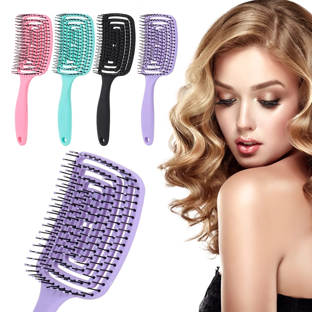 Professional Detangler Bristle Hollow Scalp Message Big Hair Comb / Women Men Adults Hair Brush