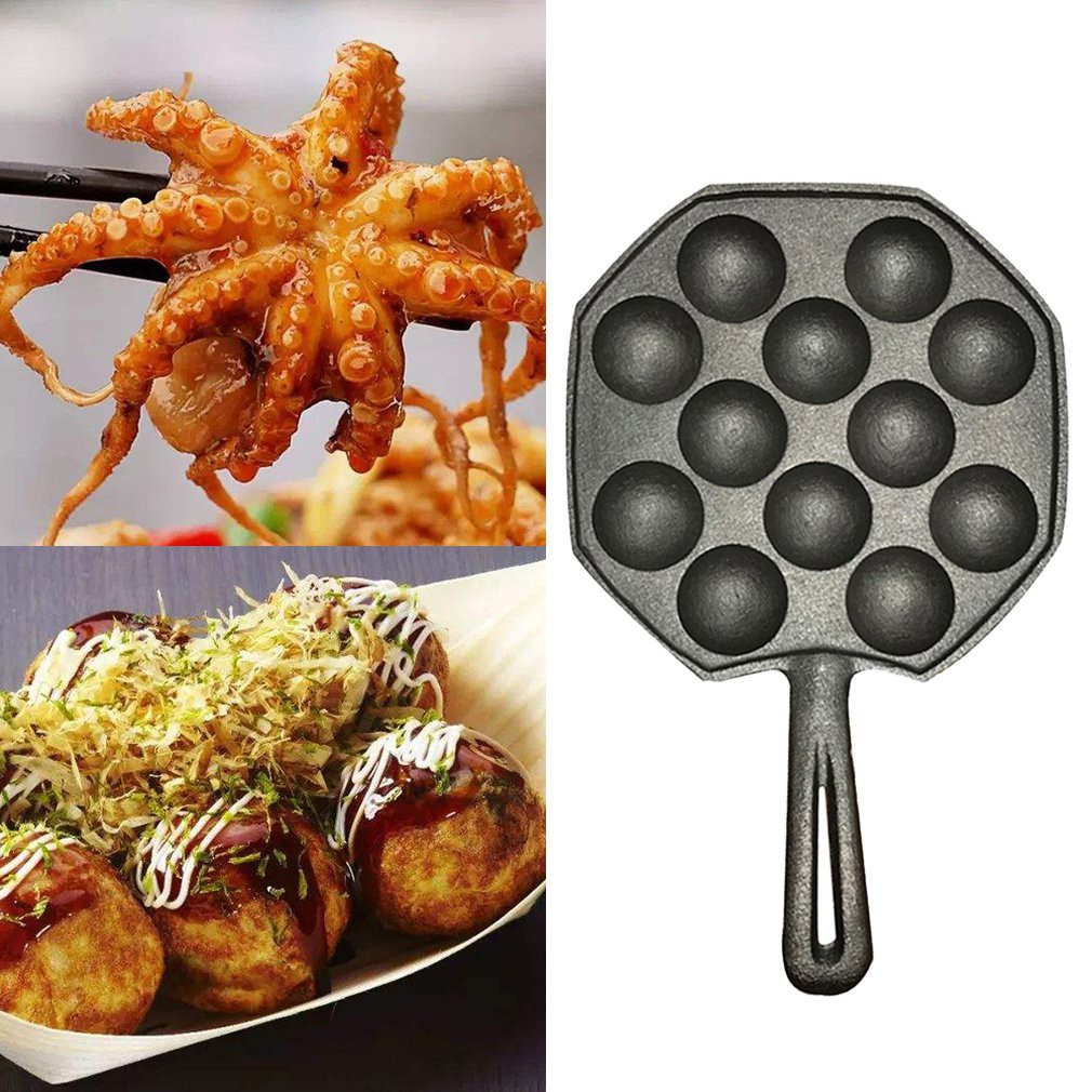 12 Holes Easy To Clean DIY Takoyaki Pan Octopus Balls Baking Maker Grill Mold 3019.54.5 CM VT1W
