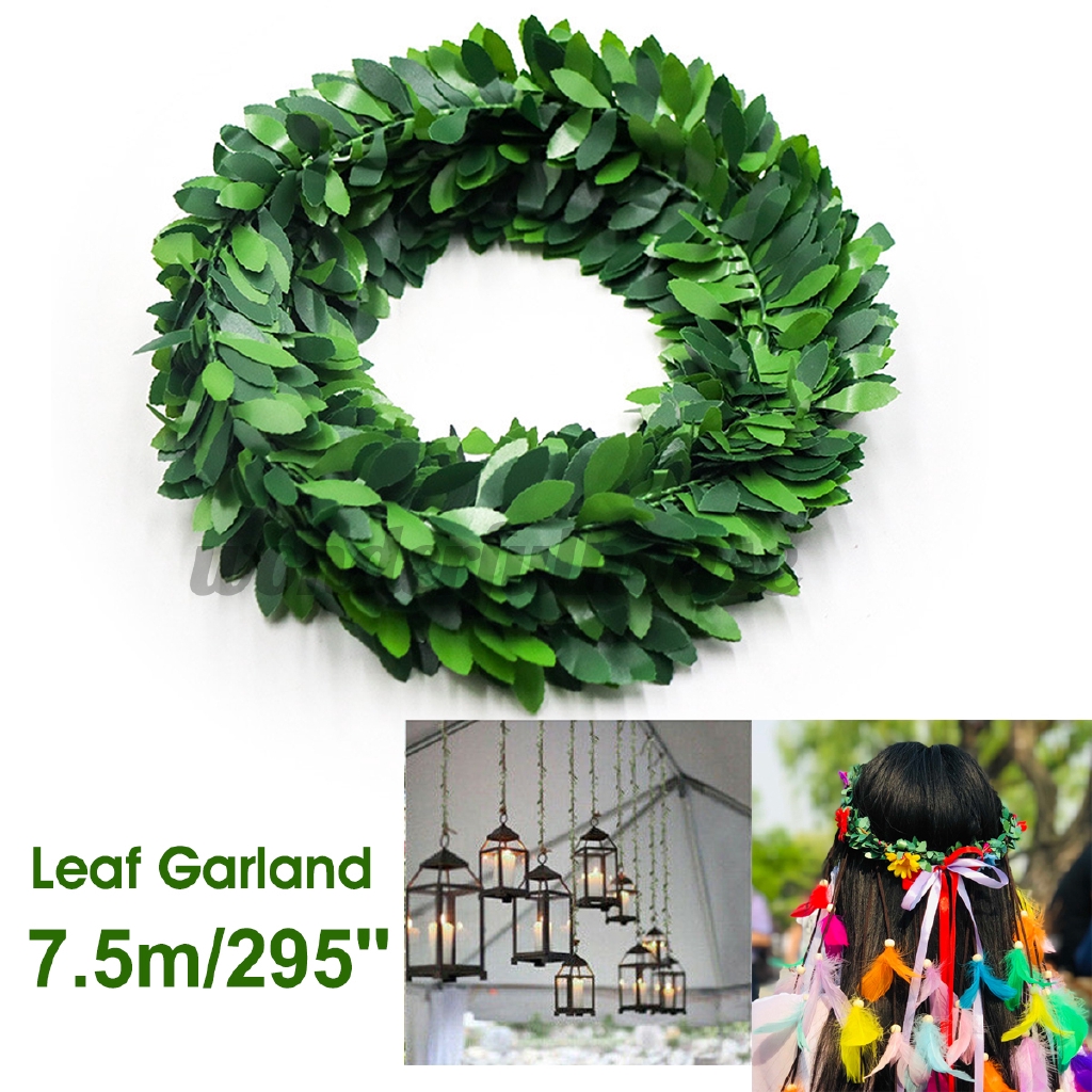 295'' Ivy Leaf Garland Green Plant Plastic Vine Foliage Plastic Iron