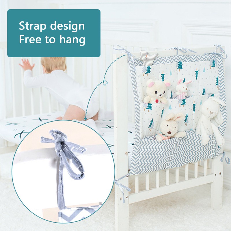 【15 Style】Baby Bed Hanging Storage Bag Crib Organizer Bag Baby Cot