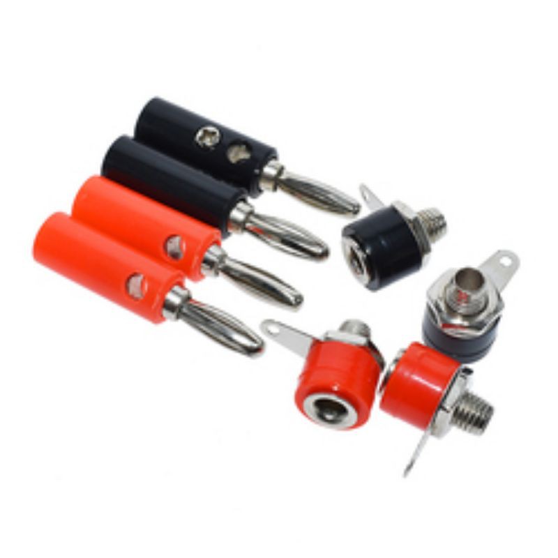 Banana Jack 4mm ปลั้กกล้วยตัวผู้ แบบขันสกรู และตัวเมีย มีสีดำ แดง แพ็ค.50ชิ้น Shopee Thailand