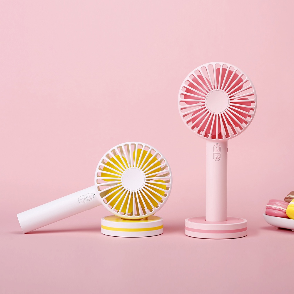 Macaron Handheld Fan USB Rechargeable Mini Summer Cooling Fan 2000mAh 3