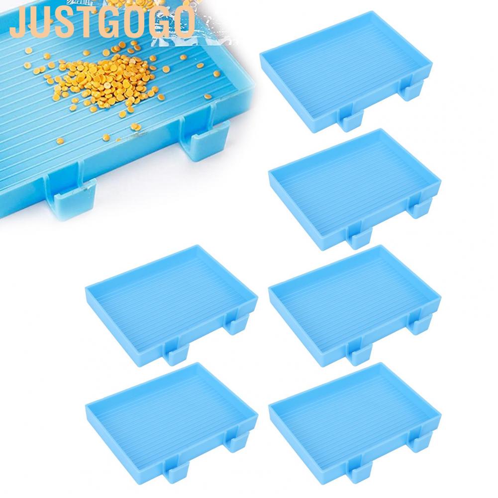 Justgogo Bead Sorting Trays Rhinestone Plate Tray Art Painting