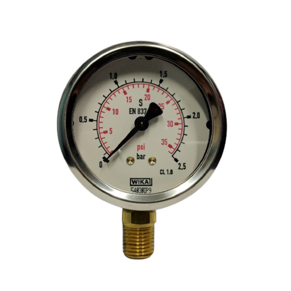 Wika Pressure Gauge 2.5" เกจวัดแรงดันออกล่าง หน้าปัดขนาด 2.5″ เกลียวสแต