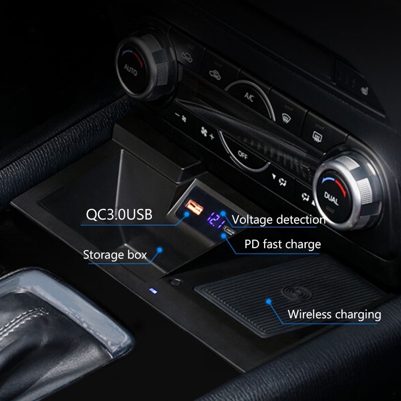 ๑QI Car Accessories Wireless For Mazda CX5 2017 2018 2019 2020 Charger