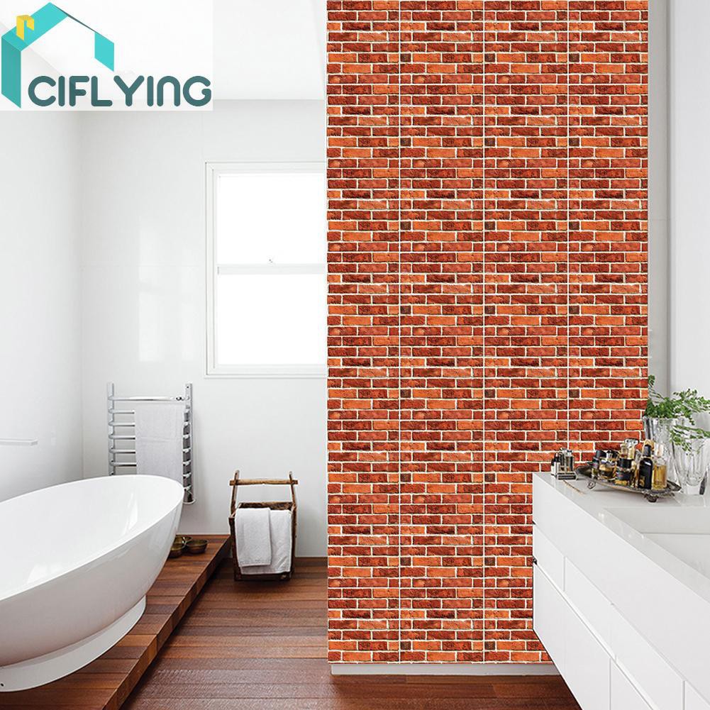 ciflying Rustic 3D Wood Brick Stone Wall Decals Retro SelfAdhesive