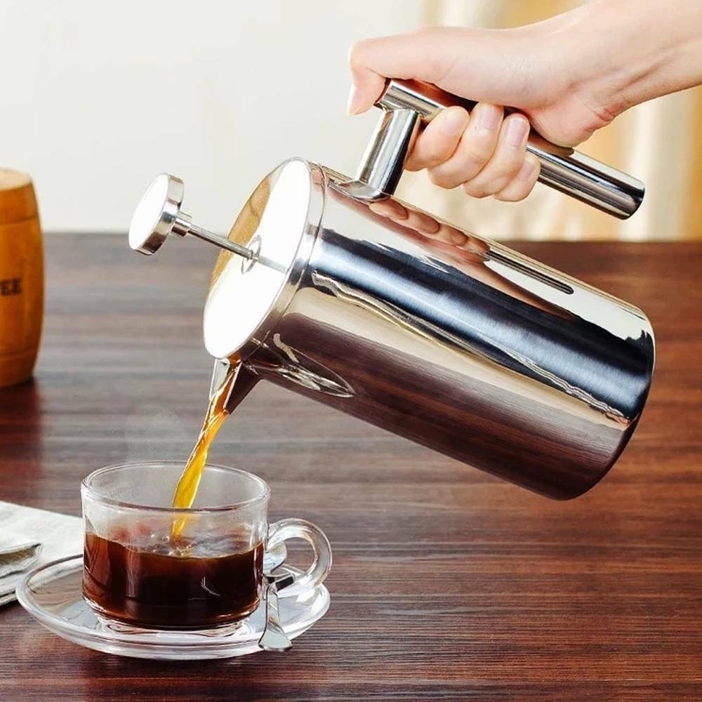 เครื่องชงกาแฟขนาดเล็ก French Press Coffee Pot Barista Stainless Steel