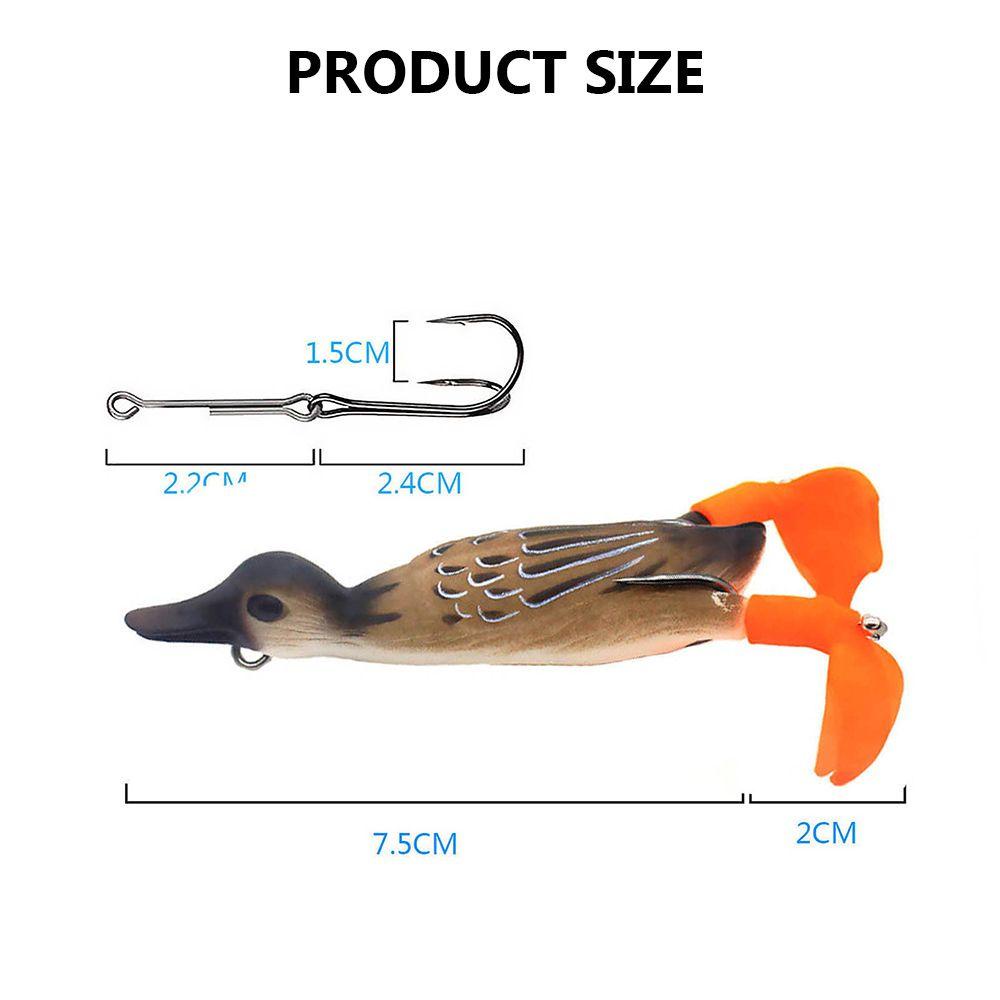 SUQI Professional Fishing Lure Bass Double Hooks Duck Bait Artificial
