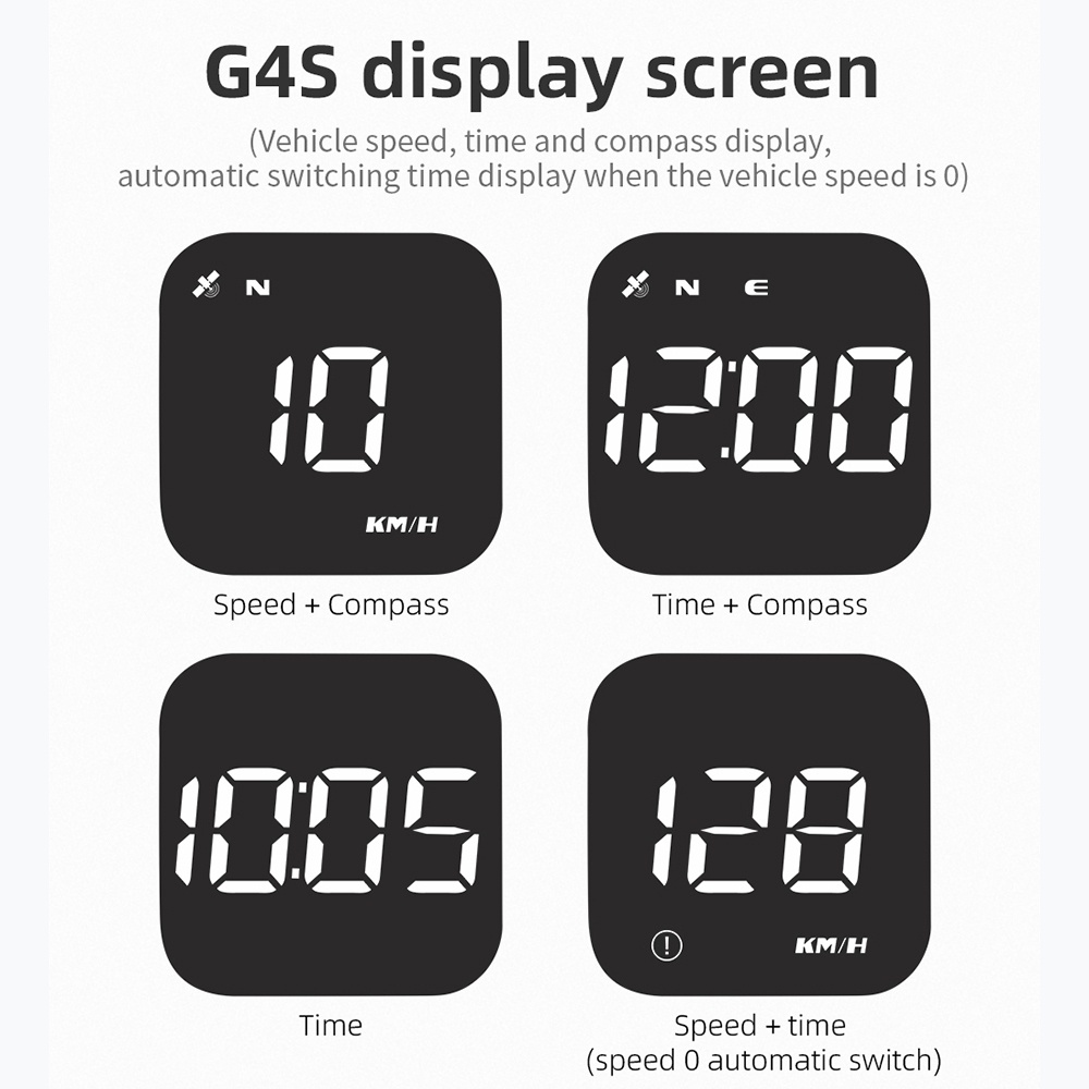 G4S GPS HUD Car LED Head Up Display Smart Digital Alarm Reminder