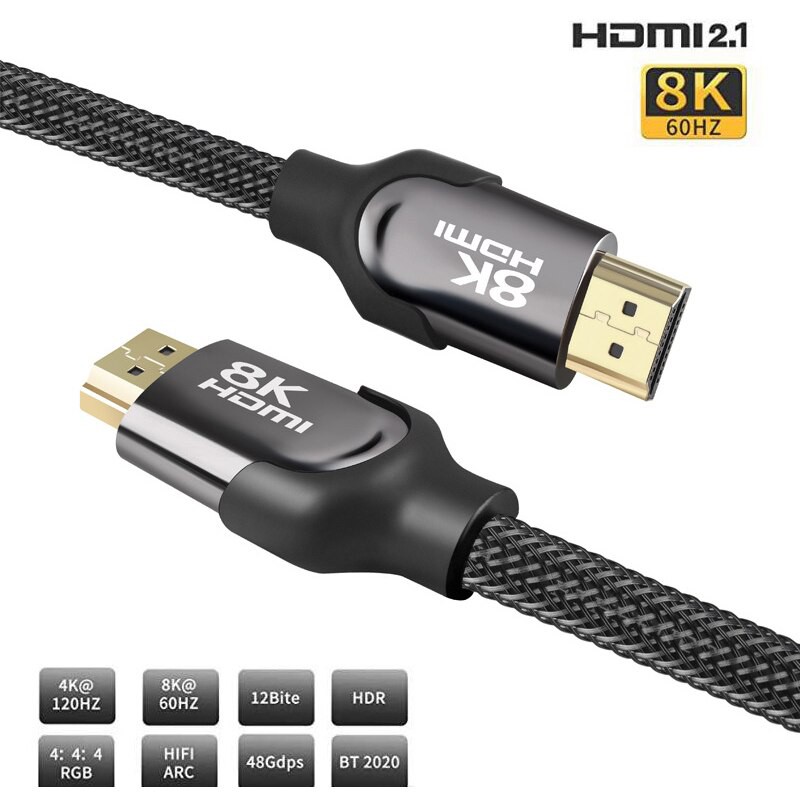 สาย HDMI 8K CABLE V2.1 48Gbps Dynamic HDR eARC HDCP 3D สำหรับเครื่อง