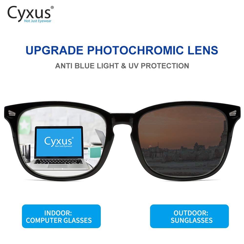 Cyxus Photochromic Sunglasses Blue Light Blocking Glasses for Men Women