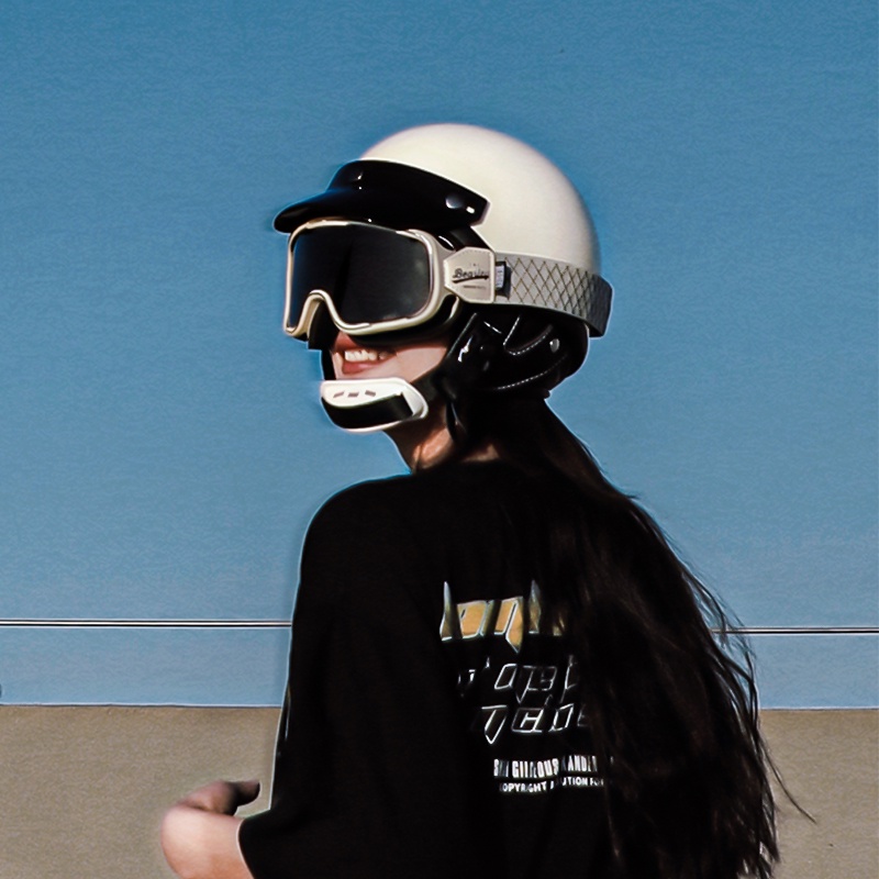 BEASLEY Bisley หมวกกันน็อคย้อนยุค Harley มอเตอร์ไซค์แว่นตาแว่นตาครึ่ง