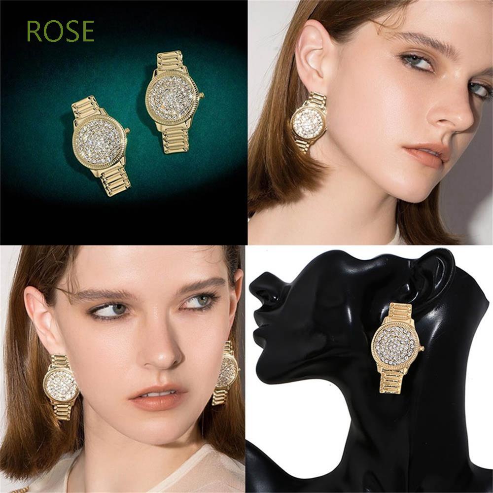 ROSE Watch Drop Dangle Earrings Drop Dangle Watch Shape