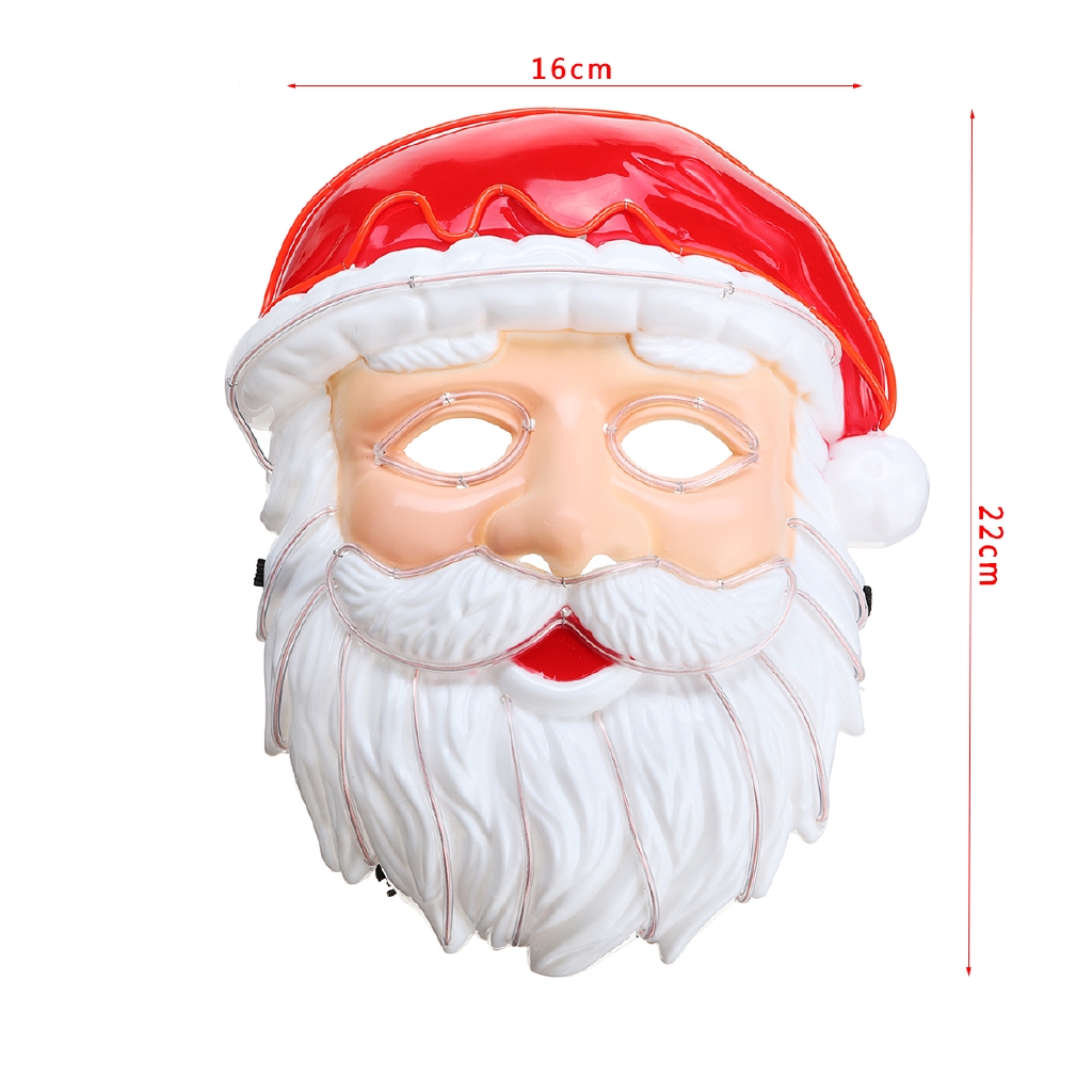 Glow Mask EL Wire LED Light Up Santa Claus Christmas Xmas Eye Mask