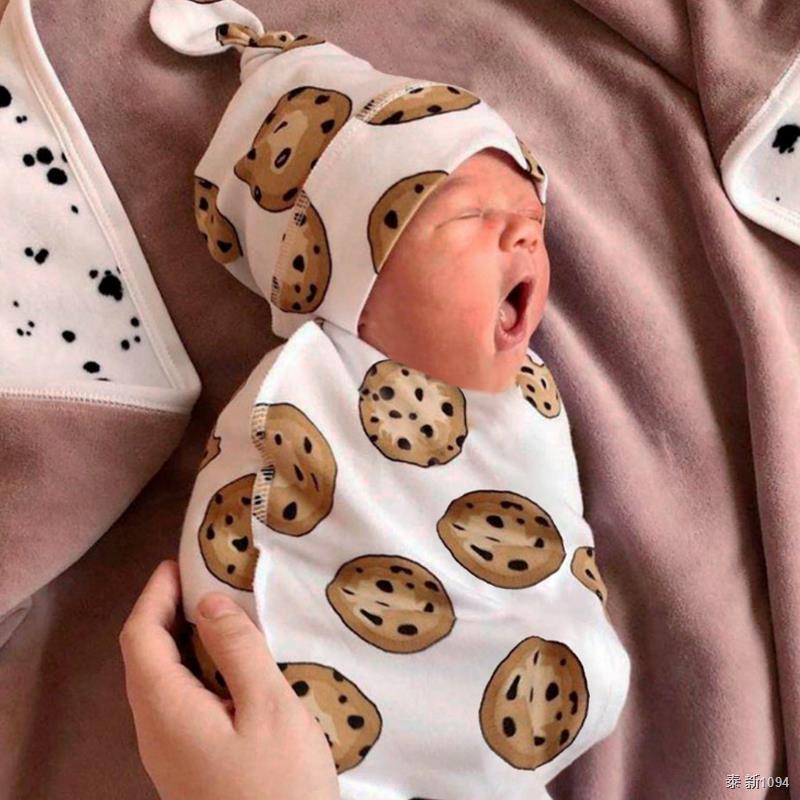 Happy Flute Newborn Swaddle Cocoon Wrap +Hat Baby Receiving Blanket