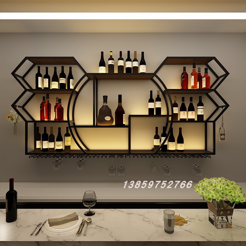 Creative Bar WallMounted LightEmitting Wine Wine Rack