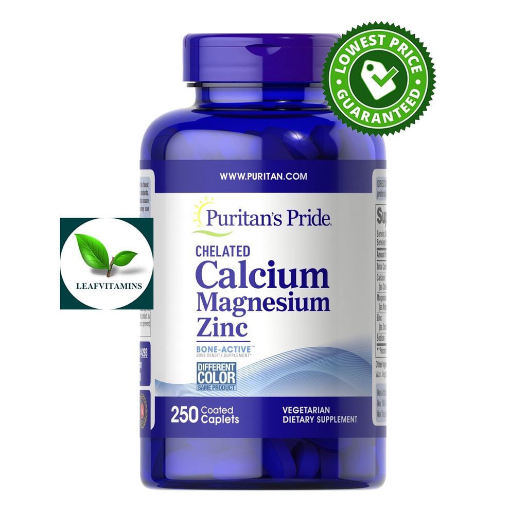 Puritan's Pride Chelated Calcium Magnesium Zinc 1000 mg/400 mg/25 mg