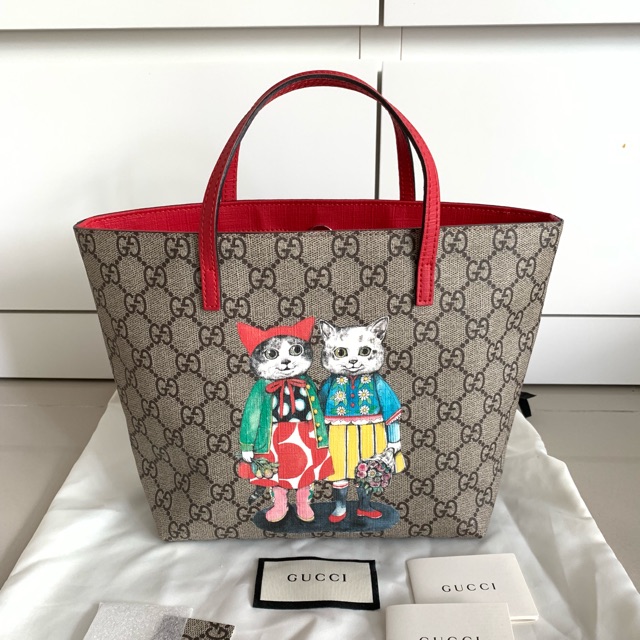 New Gucci tote kid แมวคู่ Shopee Thailand