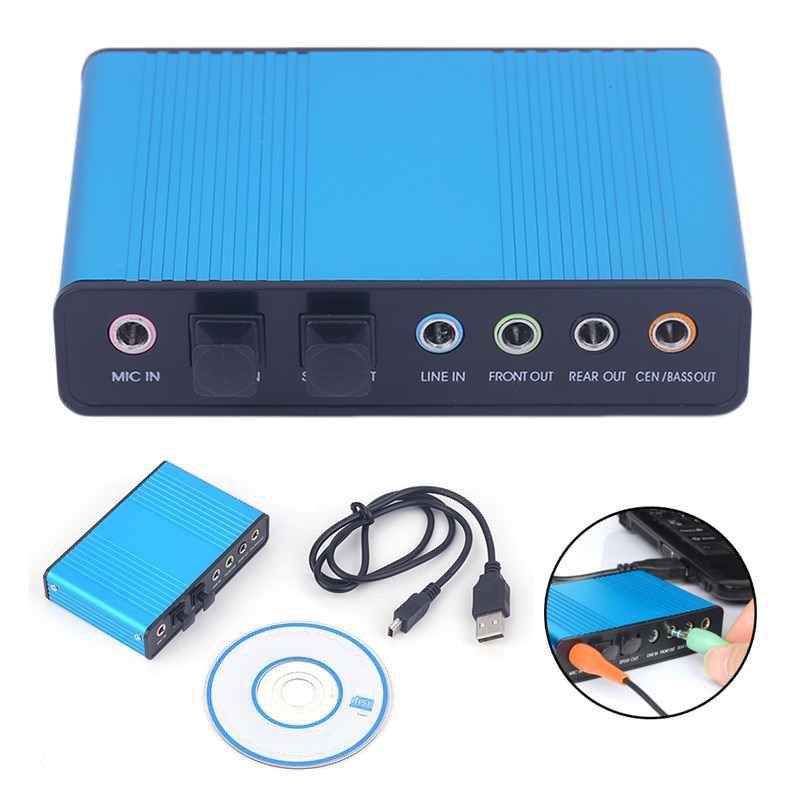 USB 2.0 7.1 Channel 5.1 Optical Audio Sound Card External Audio (ตัวสี
