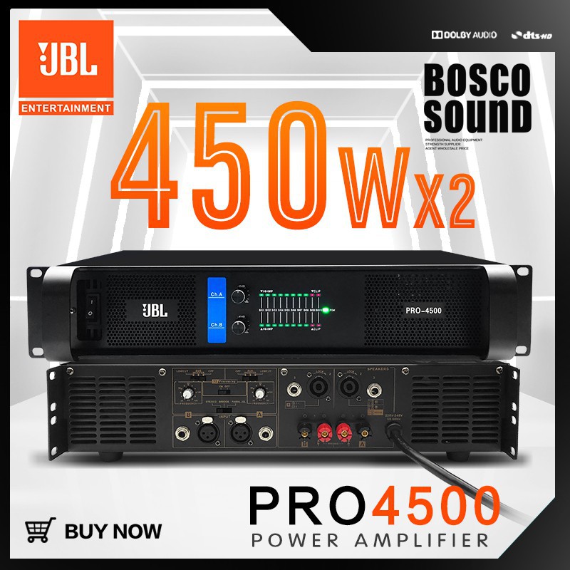 ☃☢JBLเพาเวอร์แอมป์PRO4500 450Wx2พาวเวอร์แอมป์ มีครอสโอเวอร์ในตัว