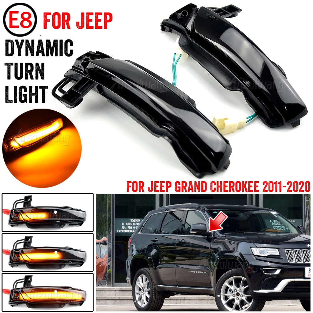 2pcs For Jeep Grand Cherokee WK2 20112020 LED Side Wing Rearview Mirror Indicator Blinker
