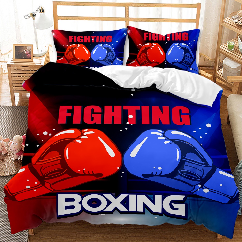 Boxing Gloves Comforter Cover QueenKing Size for Kids Teens Boys Men Adult Sports Boxing Game