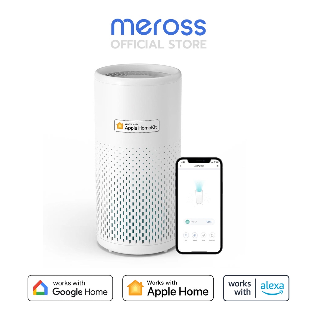 Meross Smart WiFi Air Purifier HEPA H13 เครื่องฟอกอากาศ 0.3 ไมครอน