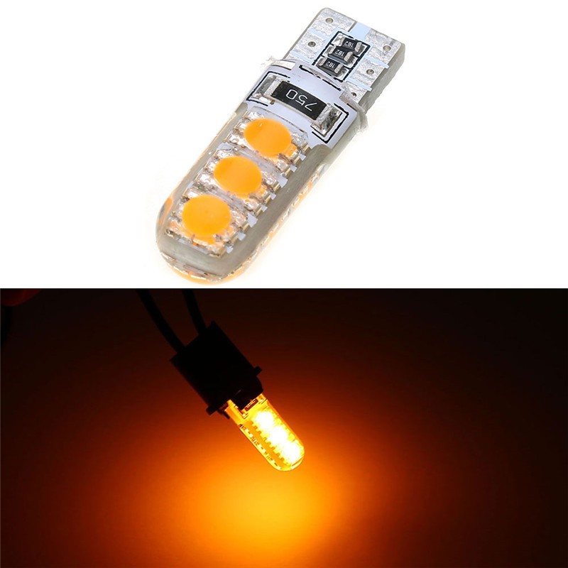 📢ในสต็อก📢Car Light Orange LED No Bulb 5050 Canbus Width T10 Shopee
