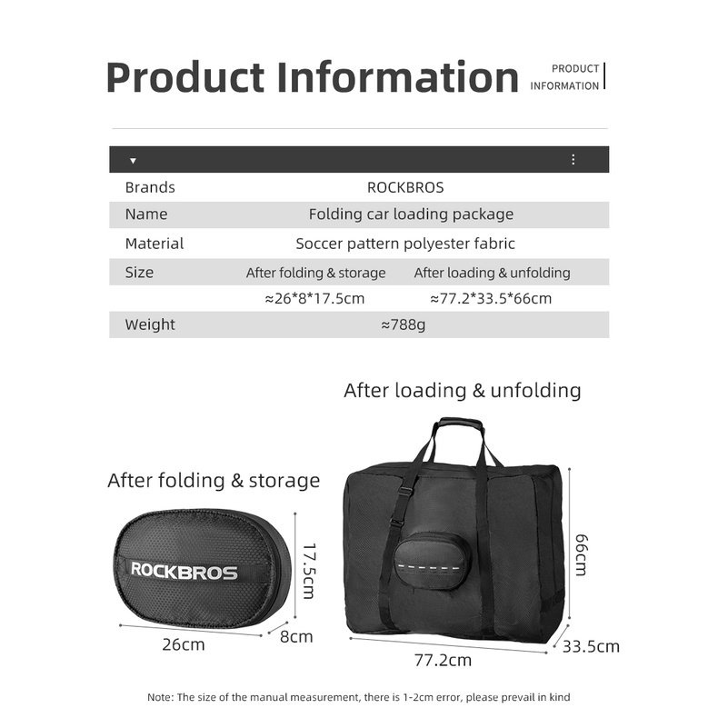 {new}ROCKBROS Folding Bike Carry Bag Waterproof Bicycle Transport Bag