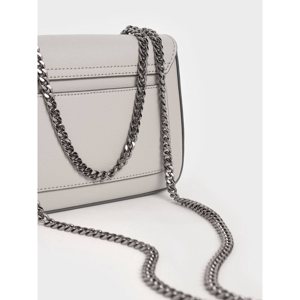 Charles and Keith CK280670824 Double Chain Link Crossbody Bag Female Small Sling Bag