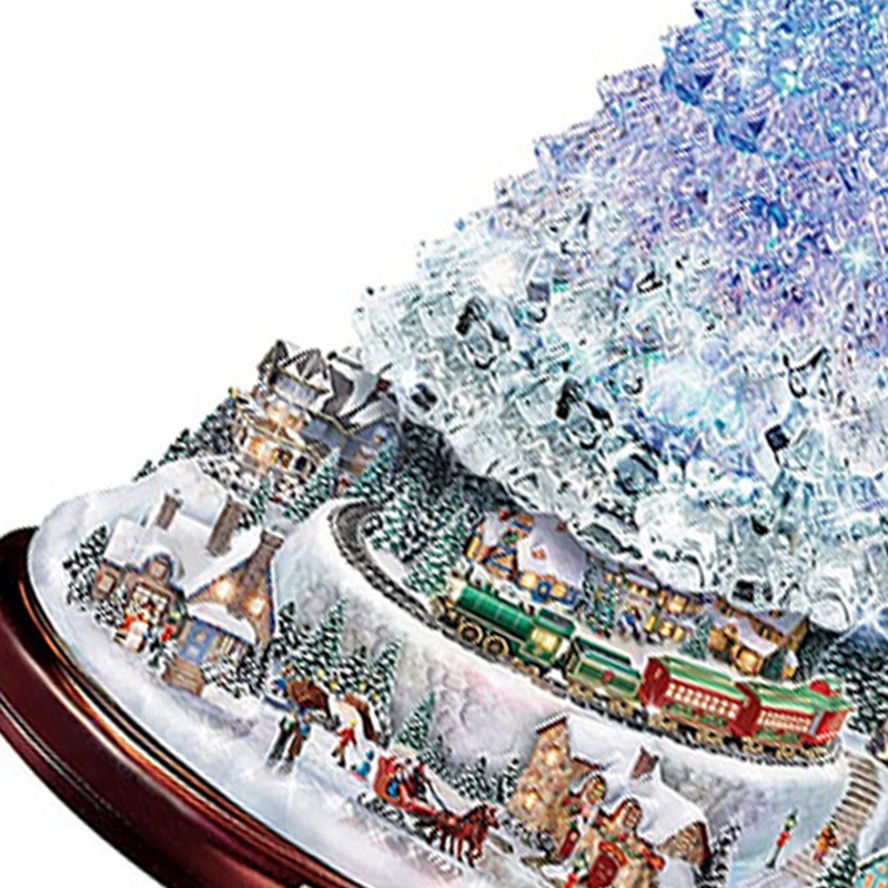 10 Pcs Christmas Tree Rotating Sculpture Train Decorations Paste Window Paste,Stickers for