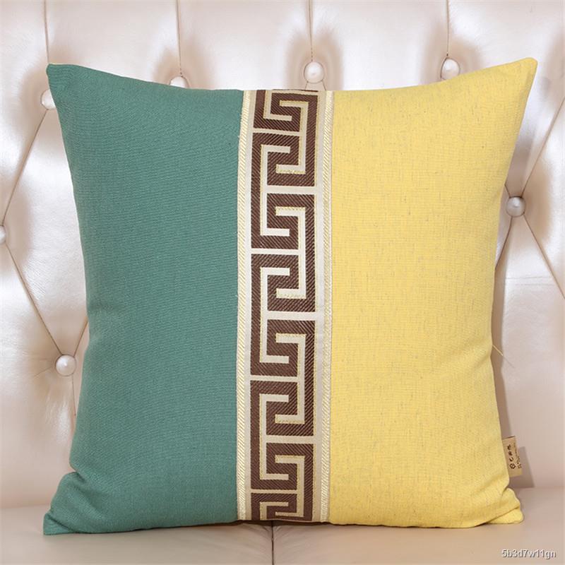 New Chinese style Pillow set Embroidery White and Brown Pillowcase Home