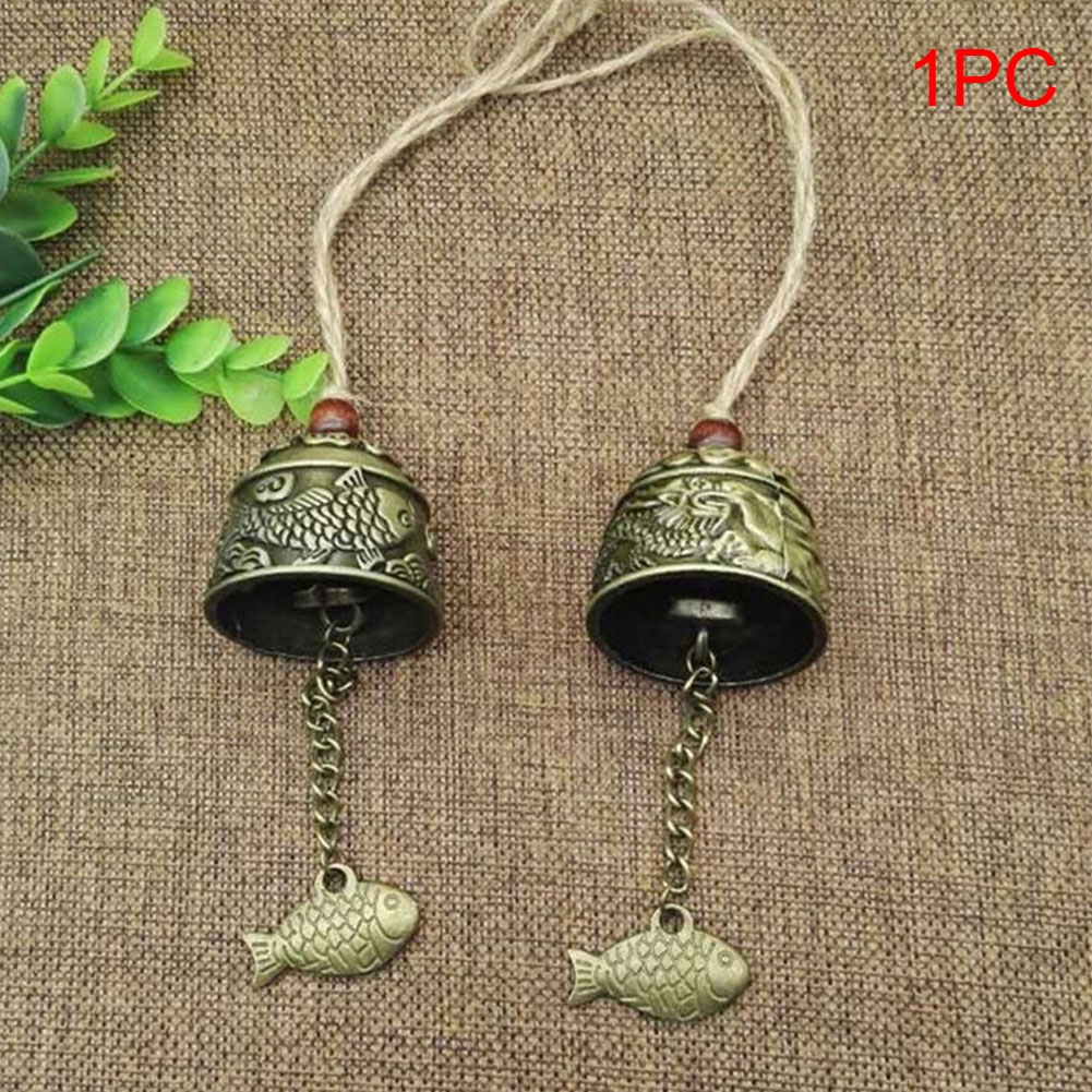 Handicrafts Home Bronze Gift Garden Antique Fish Dragon Vintage Hanging Ornament Wind Chimes