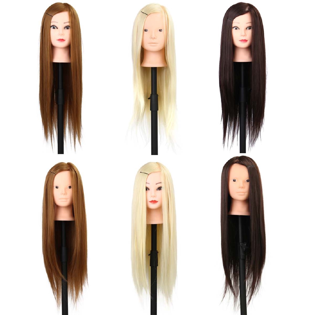 NEWGOOD60cm Mannequin Head With en Hair Training Hairdressing Practice Dummy Dolls Barber
