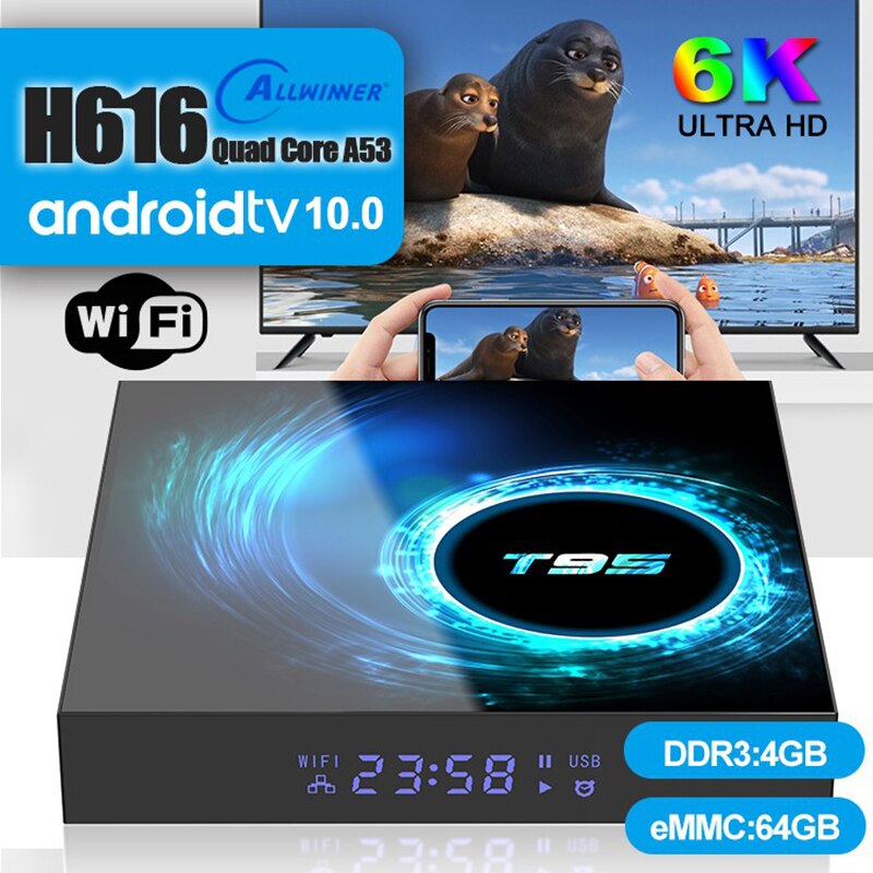 H616 128GB Smart TV Box Android 10.0 6K Quad Core 1080P Youtube Media
