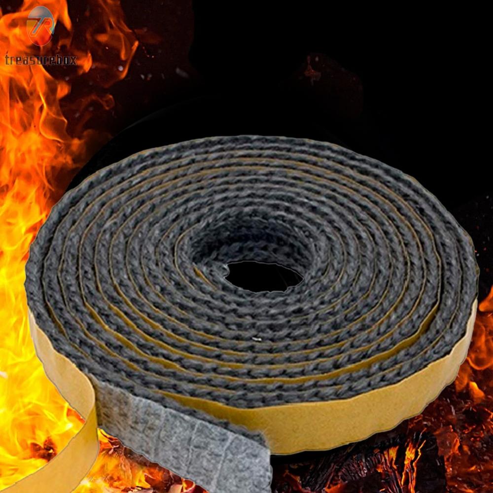 TRSBXSelf Adhesive Glass Seal Fire Rope Flat Stove Rope Hearth Rope 2M