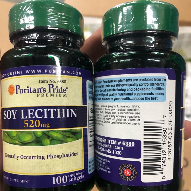 Puritan pride soy lecithin 520 mg 100 เม็ด Shopee Thailand