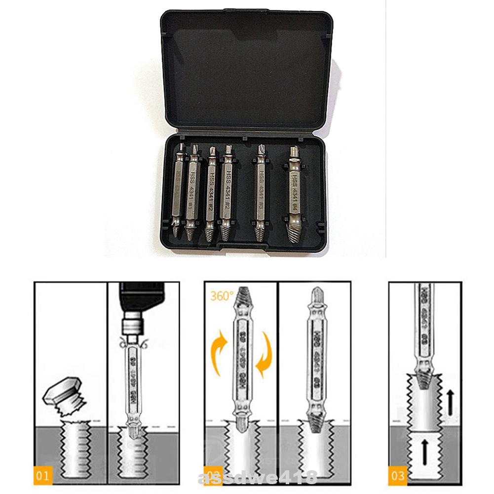 6pcs Speed Out Stud Removal Damaged Bolt HSS Drill Bits Durable Tool