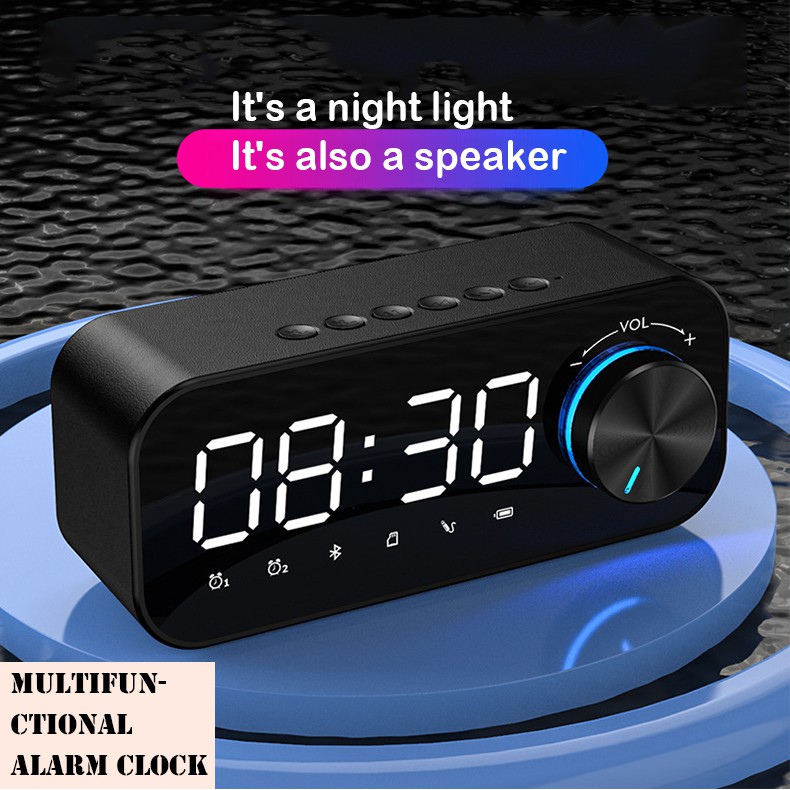 ลำโพงอัจฉริยะ LED Digital Smart Alarm Clock Watch Table Electronic Deskto Wake U Clocks Time