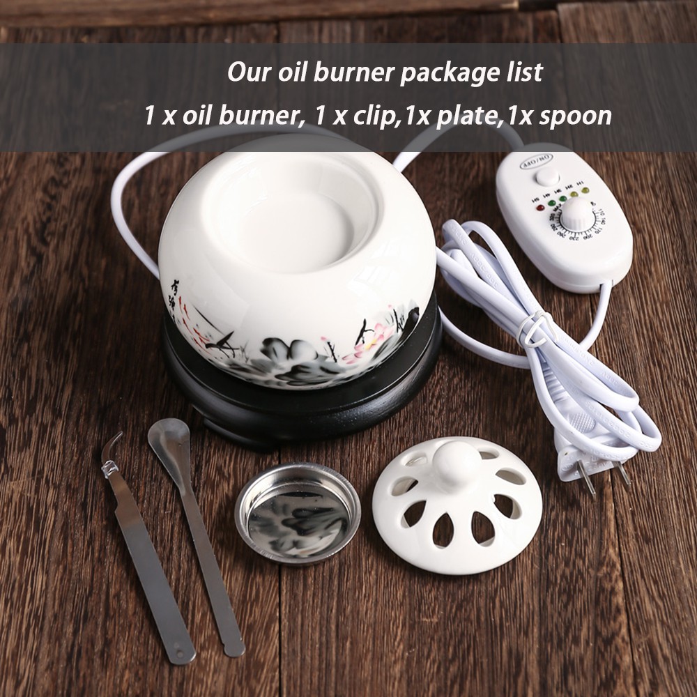 220V Timed Thermostat Electric Essential Oil Burner , Sandalwood/ Fragrance Powder /Pill Aroma