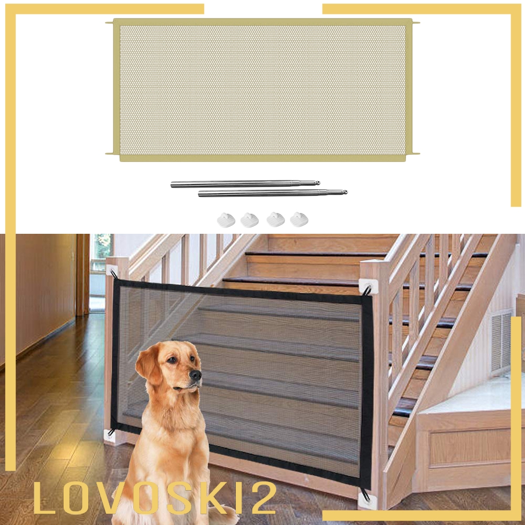 [LOVOSKI2] Tall Pet Dog Gate Retractable Safety Guard Foldable Toddler Stair Gate Isolation