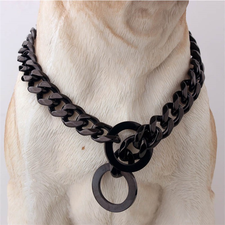 ปลอกคอสุนัข：15mm Stainless Steel Dog Chain Metal Training et Collars
