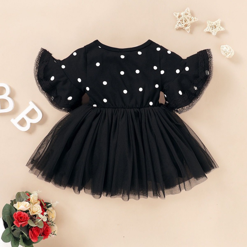 24M Cotton Dot Dress For Baby Girls Sleeveless Infant Kids Dress Girl