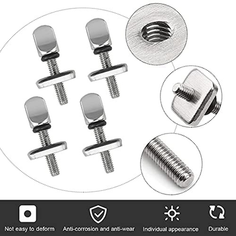 Set of 4 Surfboard Screw Fin Screws Stainless Steel Paddle Board Ready