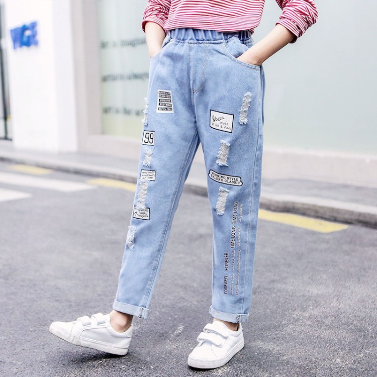 Boy Jeans Fashion Trousers Autumn Kids Clothes Pants for Boys Girls