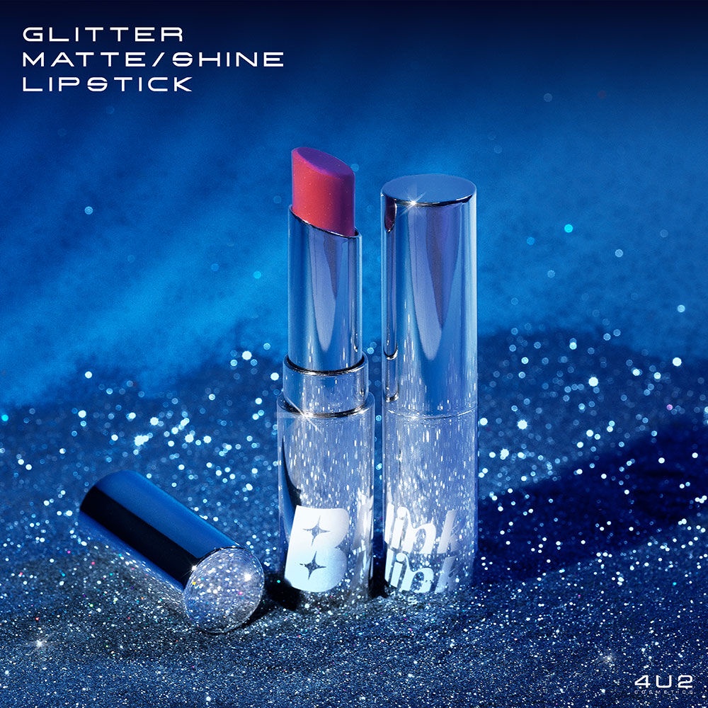4U2 Blink Blink Glitter Matte Lipstick 3g 11 Sparkle Cherry. Shopee