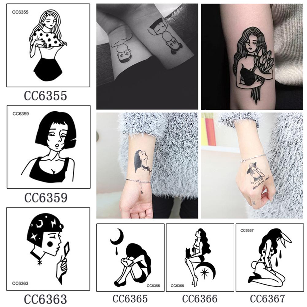 สติ๊กเกอร์แทททูติดร่างกายชั่วคราวกันน้ํา 28 สไตล์ขนาด 6x6 ซม Tattoo