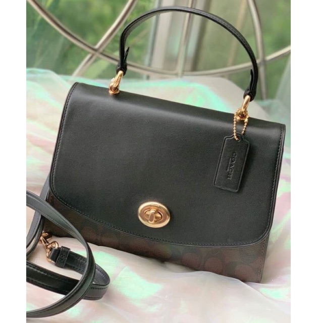 COACH TILLY TOP HANDLE SATCHEL WITH SIGNATURE CANVAS AND SMOOTH LEATHER Shopee Thailand